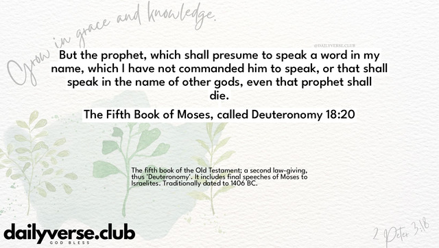 Bible Verse Wallpaper 18:20 from The Fifth Book of Moses, called Deuteronomy