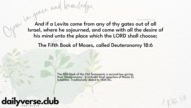 Bible Verse Wallpaper 18:6 from The Fifth Book of Moses, called Deuteronomy