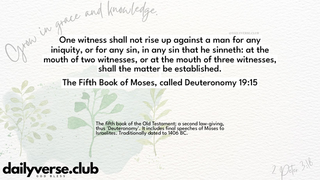 Bible Verse Wallpaper 19:15 from The Fifth Book of Moses, called Deuteronomy