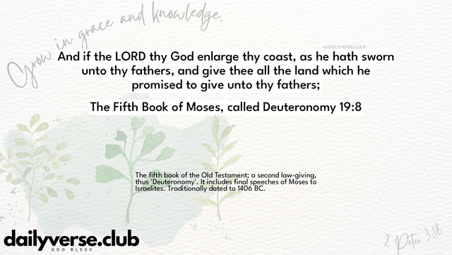 Bible Verse Wallpaper 19:8 from The Fifth Book of Moses, called Deuteronomy
