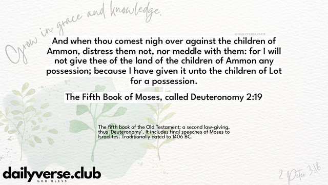 Bible Verse Wallpaper 2:19 from The Fifth Book of Moses, called Deuteronomy
