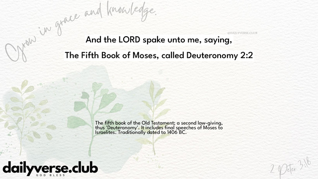 Bible Verse Wallpaper 2:2 from The Fifth Book of Moses, called Deuteronomy