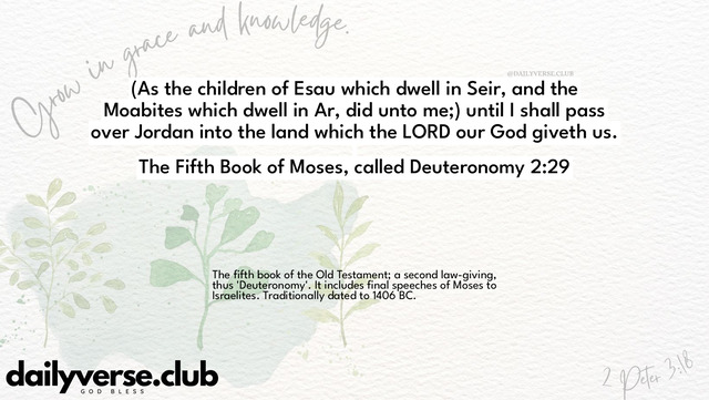 Bible Verse Wallpaper 2:29 from The Fifth Book of Moses, called Deuteronomy