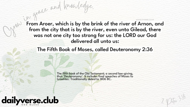 Bible Verse Wallpaper 2:36 from The Fifth Book of Moses, called Deuteronomy