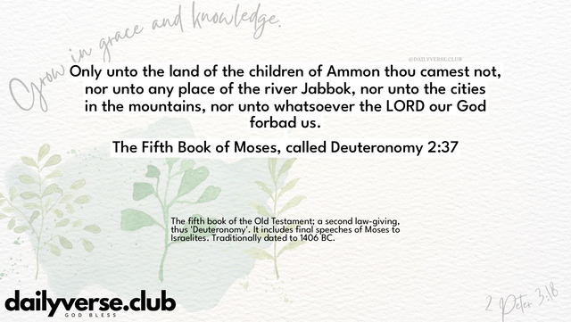 Bible Verse Wallpaper 2:37 from The Fifth Book of Moses, called Deuteronomy
