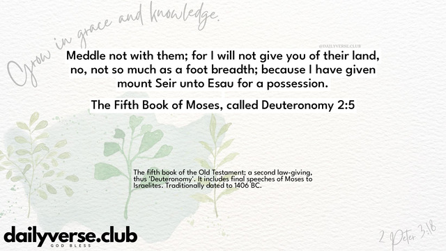 Bible Verse Wallpaper 2:5 from The Fifth Book of Moses, called Deuteronomy