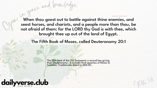 Bible Verse Wallpaper 20:1 from The Fifth Book of Moses, called Deuteronomy