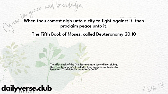 Bible Verse Wallpaper 20:10 from The Fifth Book of Moses, called Deuteronomy