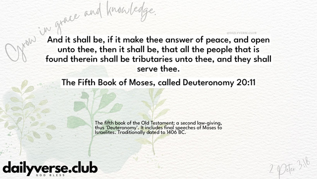 Bible Verse Wallpaper 20:11 from The Fifth Book of Moses, called Deuteronomy