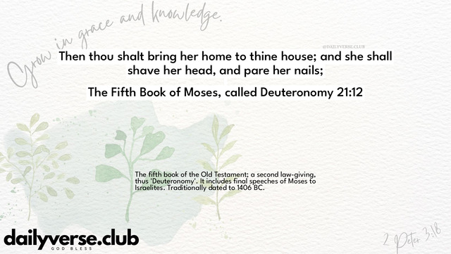 Bible Verse Wallpaper 21:12 from The Fifth Book of Moses, called Deuteronomy