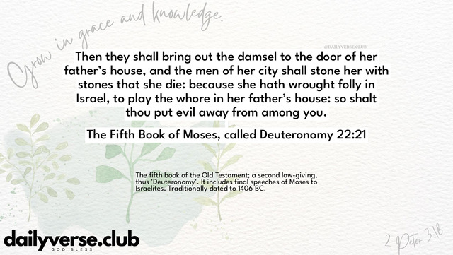 Bible Verse Wallpaper 22:21 from The Fifth Book of Moses, called Deuteronomy