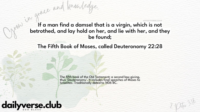 Bible Verse Wallpaper 22:28 from The Fifth Book of Moses, called Deuteronomy
