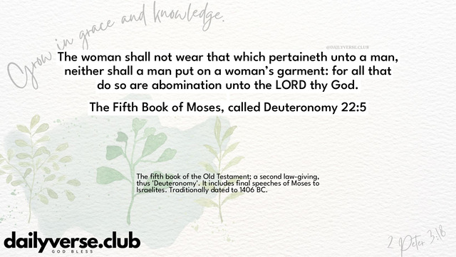 Bible Verse Wallpaper 22:5 from The Fifth Book of Moses, called Deuteronomy