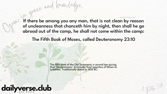 Bible Verse Wallpaper 23:10 from The Fifth Book of Moses, called Deuteronomy