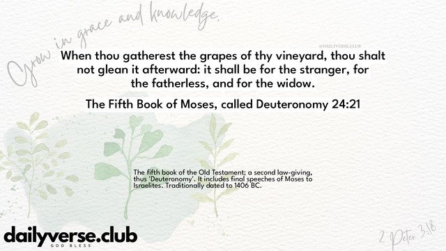 Bible Verse Wallpaper 24:21 from The Fifth Book of Moses, called Deuteronomy