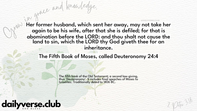 Bible Verse Wallpaper 24:4 from The Fifth Book of Moses, called Deuteronomy