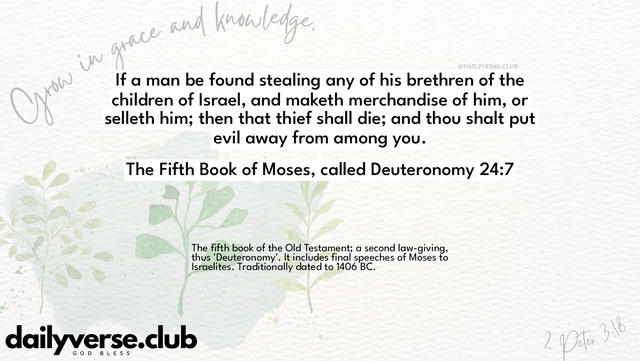 Bible Verse Wallpaper 24:7 from The Fifth Book of Moses, called Deuteronomy