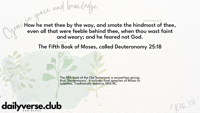 Bible Verse Wallpaper 25:18 from The Fifth Book of Moses, called Deuteronomy