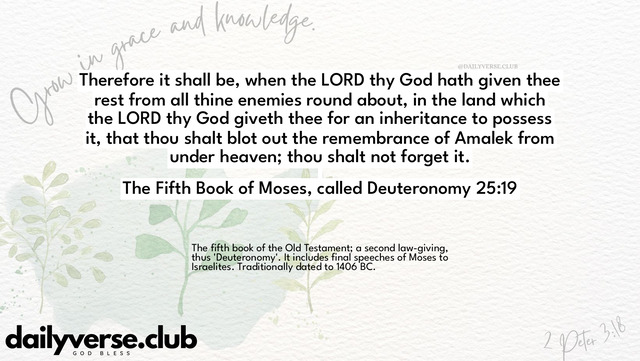Bible Verse Wallpaper 25:19 from The Fifth Book of Moses, called Deuteronomy