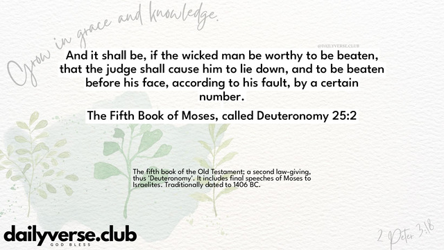 Bible Verse Wallpaper 25:2 from The Fifth Book of Moses, called Deuteronomy