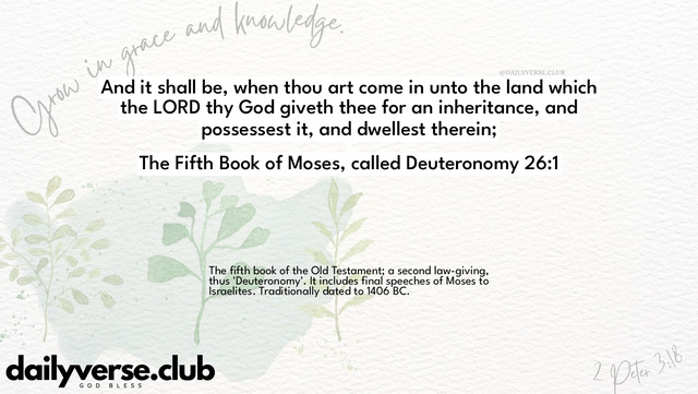 Bible Verse Wallpaper 26:1 from The Fifth Book of Moses, called Deuteronomy