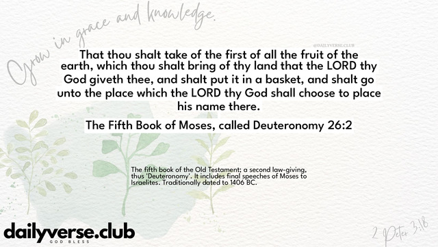 Bible Verse Wallpaper 26:2 from The Fifth Book of Moses, called Deuteronomy
