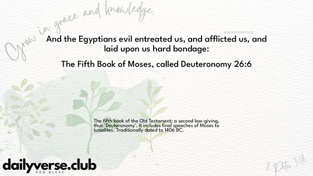 Bible Verse Wallpaper 26:6 from The Fifth Book of Moses, called Deuteronomy