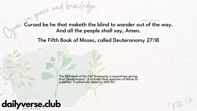 Bible Verse Wallpaper 27:18 from The Fifth Book of Moses, called Deuteronomy