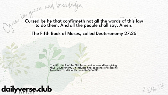 Bible Verse Wallpaper 27:26 from The Fifth Book of Moses, called Deuteronomy