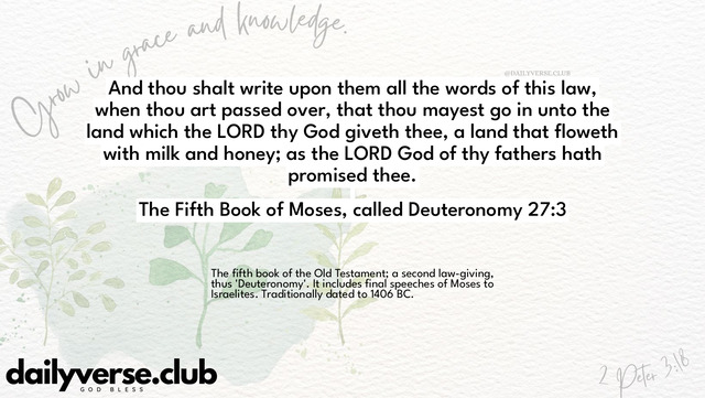 Bible Verse Wallpaper 27:3 from The Fifth Book of Moses, called Deuteronomy