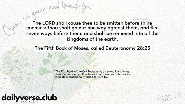 Bible Verse Wallpaper 28:25 from The Fifth Book of Moses, called Deuteronomy