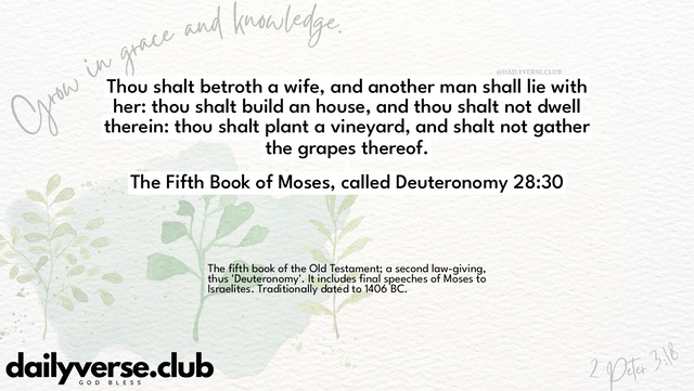 Bible Verse Wallpaper 28:30 from The Fifth Book of Moses, called Deuteronomy