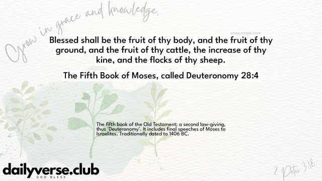 Bible Verse Wallpaper 28:4 from The Fifth Book of Moses, called Deuteronomy