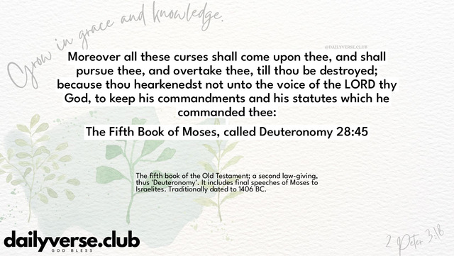Bible Verse Wallpaper 28:45 from The Fifth Book of Moses, called Deuteronomy