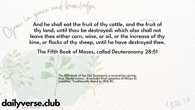 Bible Verse Wallpaper 28:51 from The Fifth Book of Moses, called Deuteronomy