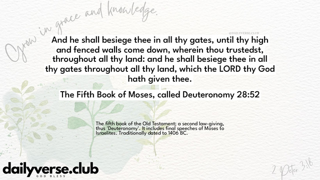 Bible Verse Wallpaper 28:52 from The Fifth Book of Moses, called Deuteronomy