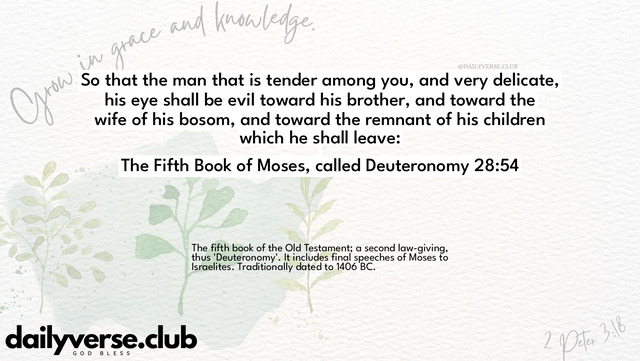Bible Verse Wallpaper 28:54 from The Fifth Book of Moses, called Deuteronomy