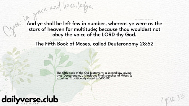 Bible Verse Wallpaper 28:62 from The Fifth Book of Moses, called Deuteronomy