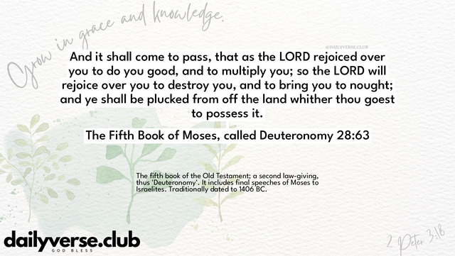 Bible Verse Wallpaper 28:63 from The Fifth Book of Moses, called Deuteronomy