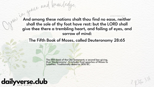 Bible Verse Wallpaper 28:65 from The Fifth Book of Moses, called Deuteronomy