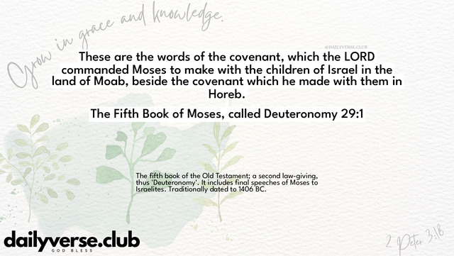 Bible Verse Wallpaper 29:1 from The Fifth Book of Moses, called Deuteronomy