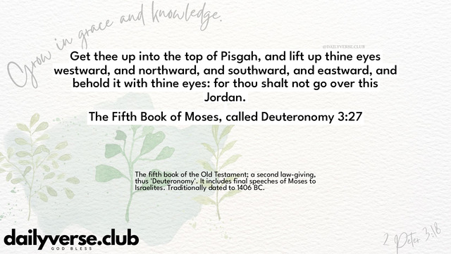 Bible Verse Wallpaper 3:27 from The Fifth Book of Moses, called Deuteronomy