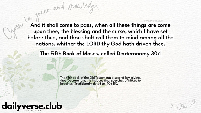 Bible Verse Wallpaper 30:1 from The Fifth Book of Moses, called Deuteronomy