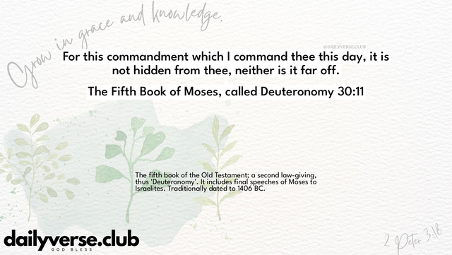 Bible Verse Wallpaper 30:11 from The Fifth Book of Moses, called Deuteronomy