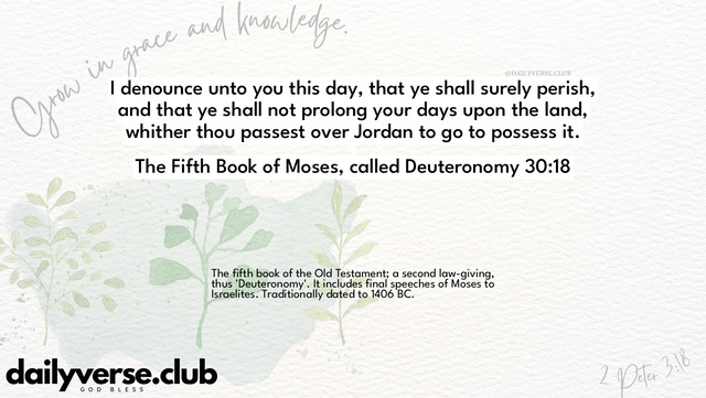 Bible Verse Wallpaper 30:18 from The Fifth Book of Moses, called Deuteronomy