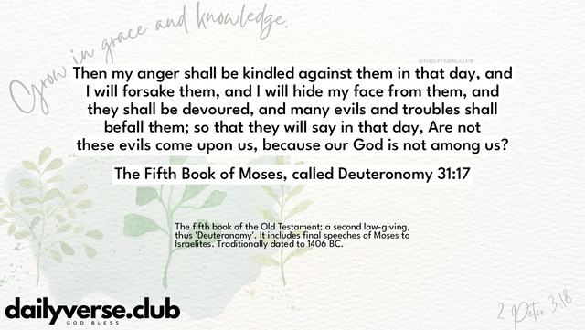 Bible Verse Wallpaper 31:17 from The Fifth Book of Moses, called Deuteronomy