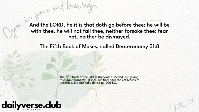 Bible Verse Wallpaper 31:8 from The Fifth Book of Moses, called Deuteronomy