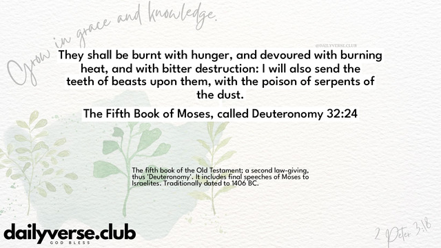 Bible Verse Wallpaper 32:24 from The Fifth Book of Moses, called Deuteronomy