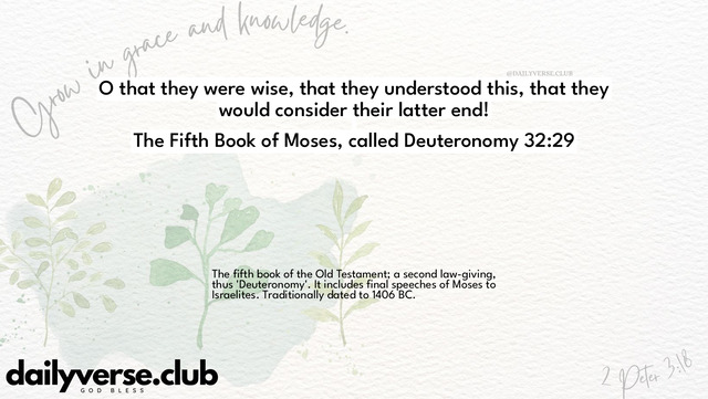 Bible Verse Wallpaper 32:29 from The Fifth Book of Moses, called Deuteronomy