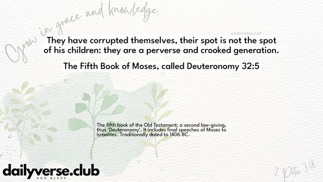 Bible Verse Wallpaper 32:5 from The Fifth Book of Moses, called Deuteronomy